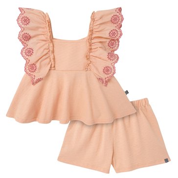 Gerber Toddler Girls' Eyelet Ruffle Short Set