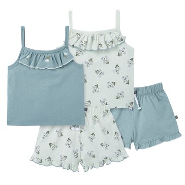 Gerber Toddler Girls' Tank Ruffle Short Set, 4-Pack