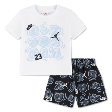 Jordan Toddler Boys' All Over Print Movement Lines Short Set
