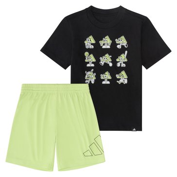 Adidas Infant Boys' Essential Cotton Graphic Tee Short Set