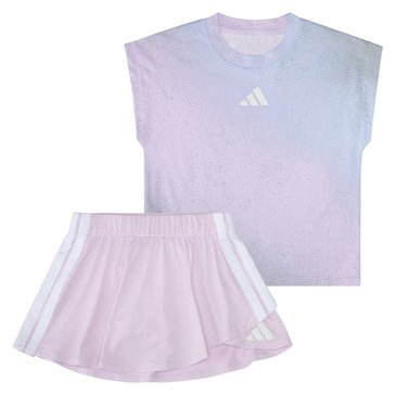 Adidas Infant Girls' Sleeveless Box Tee Faux Wrap Skort Set