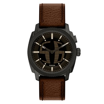 Fossil Men's Machine Big Tic Leather Strap Watch