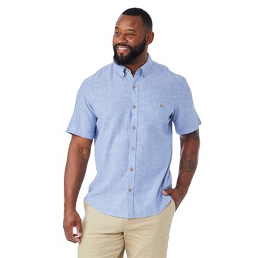 Weatherproof Men's Short Sleeve Vertical Stripe Button Down Shirt 