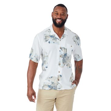 Weatherproof Men's Short Sleeve Large Floral Print Camp Shirt
