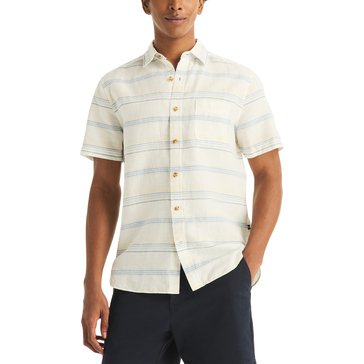 Nautica Men's Linen Horizontal Stripe Shirt
