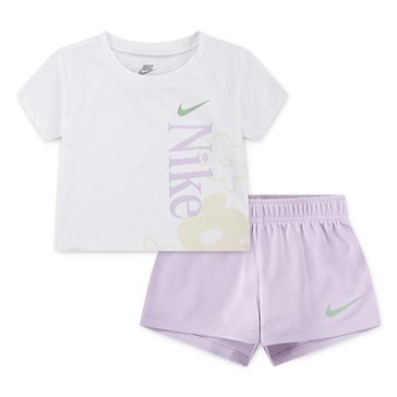 Nike Baby Girls' Wild Flower Tee and Mesh Short Set