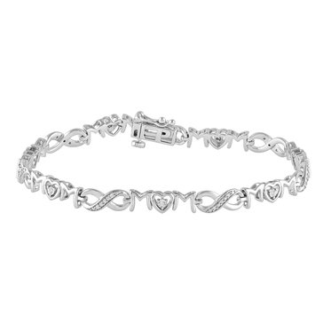 Diamond Brilliance 1/10 cttw Lab Grown Diamond Mom Infinity Bracelet