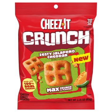 Cheez-It Crunch Zesty Jalapeno Cheddar Crackers, 3oz