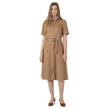 Black Tape Women's Belted Utility Midi Dress