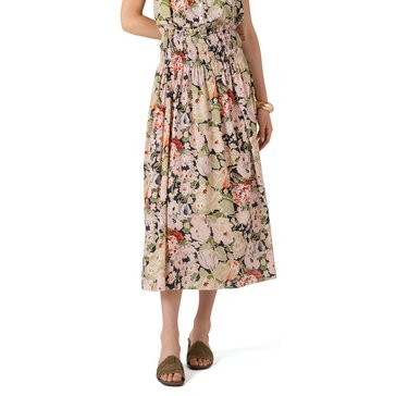 Dex Women's Smocked Waist Midi Skirt