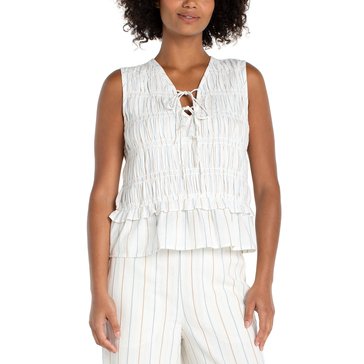 Liverpool Women's Sleeveless Front Tie Woven Top