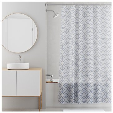 Zenna Home Ryland Geo Sheer 13-Piece Woven Shower Curtain Set