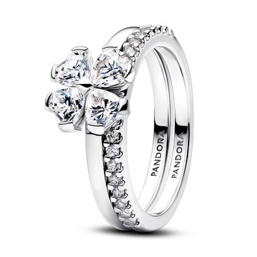 Pandora Sparkling Lucky Clover Splittable Ring