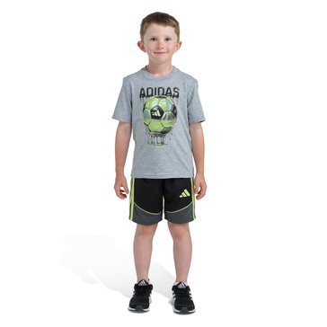 Adidas Toddler Boys' Heather Colorblock Shorts Set