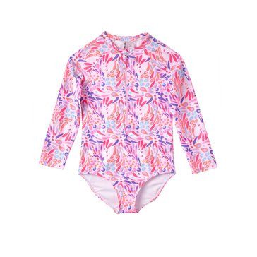 Pink Platinum Toddler Girls' Long Sleeve One Piece Swimsuit