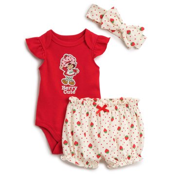 Strawberry Shortcake Baby Girls' Short with Headband Set, 2-Piece