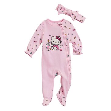 Hello Kitty Baby Girls' Coverall with Headband Set
