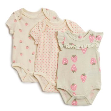 Wanderling Newborn Girls' Bodysuits, 3-Pack