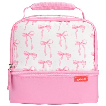 Fit & Fresh Dual Compartment Satin Bows Lunch Bag