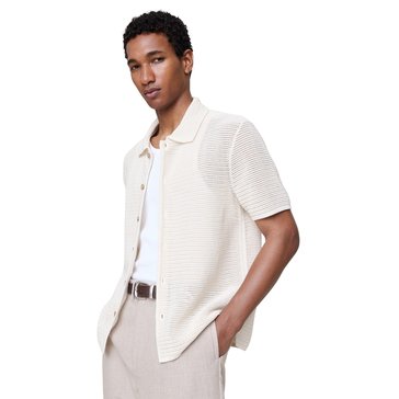 Banana Republic Men's Cotton Mesh Button Thru Polo Shirt