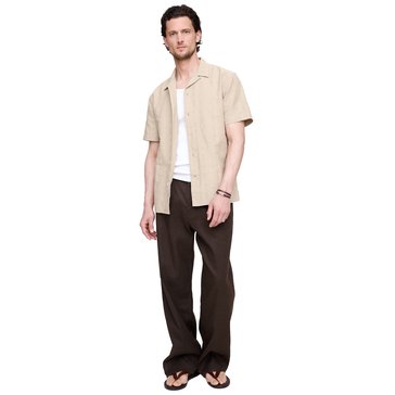 Banana Republic Men's Resort Textured Stripe  Linen Shirt