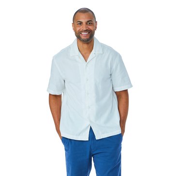 Eight Bells Men's Textured Camp Collar Woven Shirt 