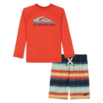 Quiksilver Baby Boys' Long Sleeve Rashguard Swim Set