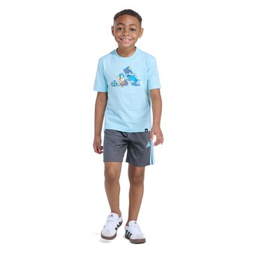Adidas Toddler Boys' Graphic Cotton Tee 3S Short Set
