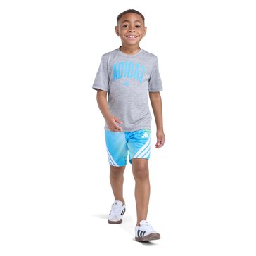 Adidas Toddler Boys' M�lange Tee All Over Print Short Basketball Set