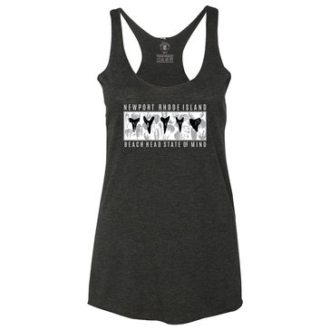 Beach Heads Newport RI Shark Teeth Ladies Tank Top
