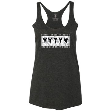 Beach Heads Charleston SC Shark Teeth Ladies Tank Top