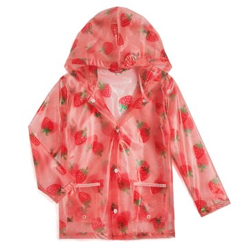 Liberty & Valor Little Girls' Snap Front Strawberry Raincoat