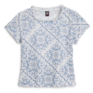 Star Ride Big Girls' Square Neck Lace Trim Top