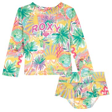 Roxy Toddler Girls' Long Sleeve Rashguard Swim Set