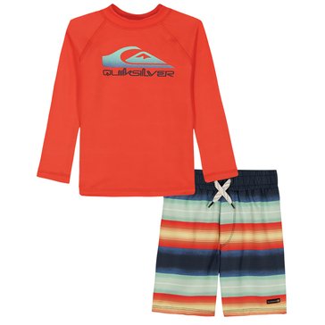 Quiksilver Toddler Boys' Long Sleeve Rashguard Swim Set