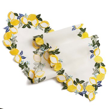 Homewear Linens Lemon Embroidered Table Runner