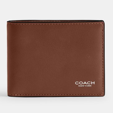 COACH Slim Billfold Wallet In Natural Full-Grain Leather Wallet
