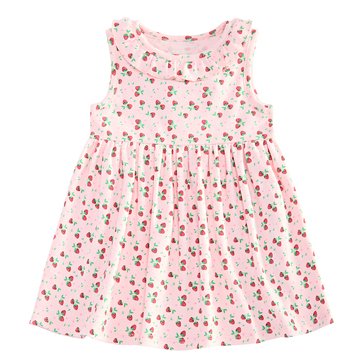 Wanderling Baby Girls' Strawberry All Over Print Dress
