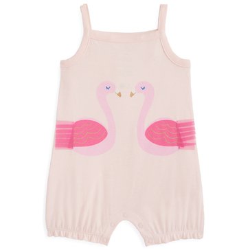 Wanderling Baby Girls' Two Flamingo Sunsuit