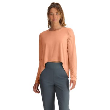 Free Fly Women's Bamboo Lightweight Cropped Drape Long Sleeve Knit