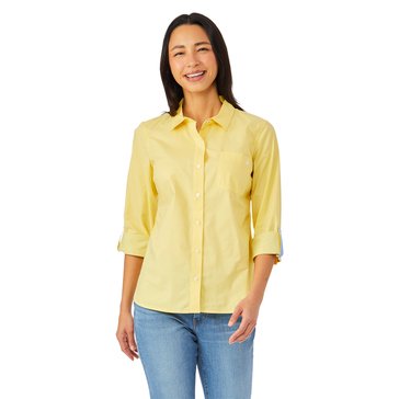 Nautica Women's Solid Roll Tab Shirt