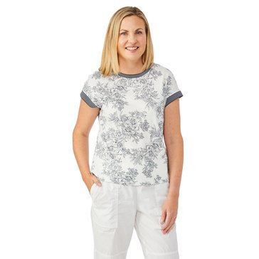 Nautica Women's Floral Trim Tee