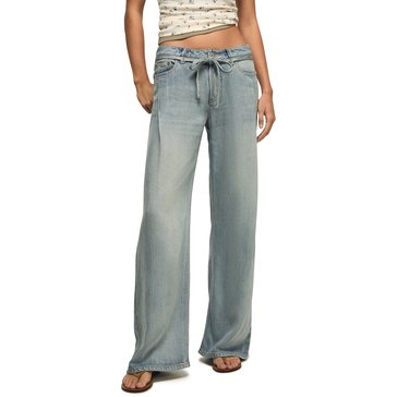 Lucky Brand Women's Wide Leg Liquid Denim Luxe Palazzo Jeans