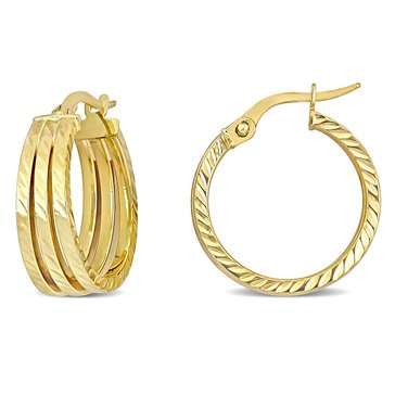 Sofia B. Triple Row Textured Hoop Earrings, 1.5mm