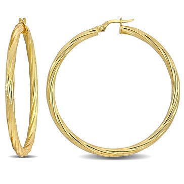 Sofia B. Twisted Round Hoop Earrings, 3mm