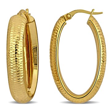 Sofia B. Thick Diamond Cut Hoop Earrings, 6mm