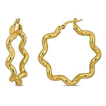 Sofia B. Wavy Medium Hoop Earrings, 5mm