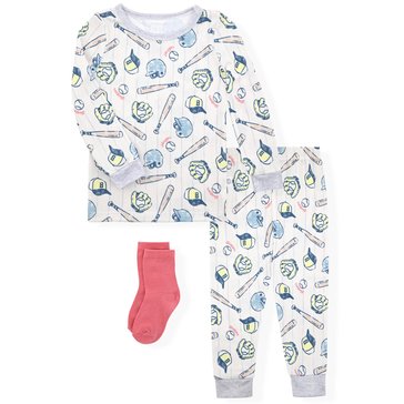 Sleep On It Infant Boys' Tight Fit Pajamas with Socks, 2-Piece