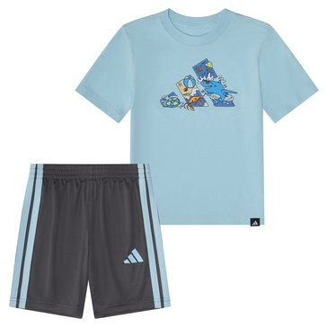 Adidas Infant Boys' Graphic Cotton Tee 3S Short Set