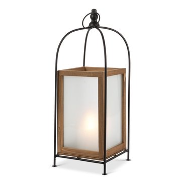 Gerson Wooden Lantern with Frost Glass